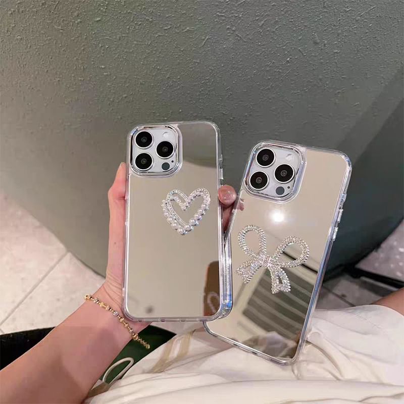 Mirrored Pearl Phone Case Faux