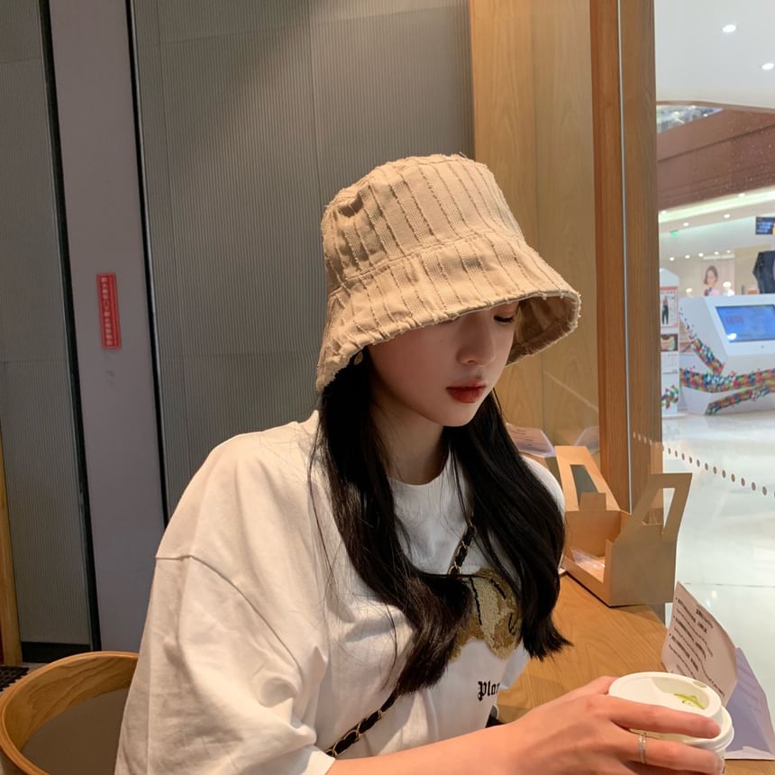 Frayed Bucket Hat Plain