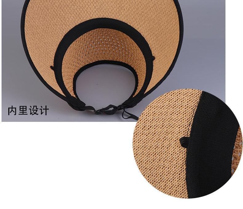 Hat Open Trim Lettering Contrast Top Sun