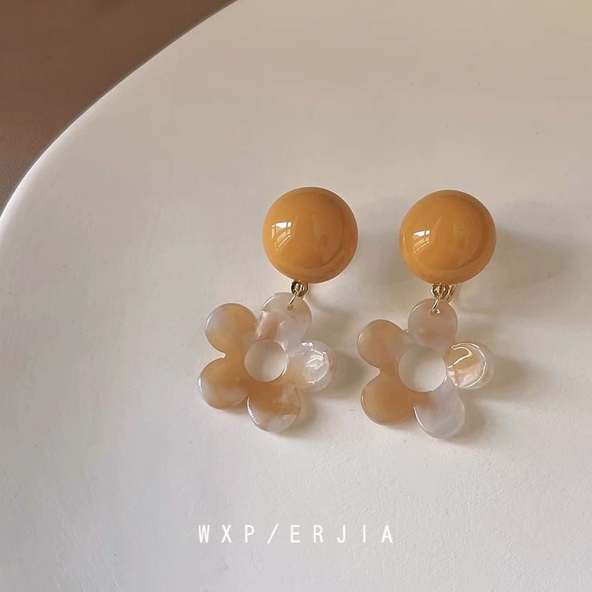 Earring Floral Drop Acrylic