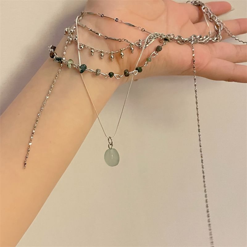 Alloy Pendant Layered Turquoise Choker