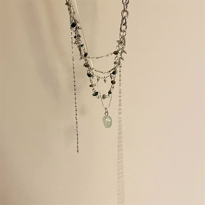 Alloy Pendant Layered Turquoise Choker