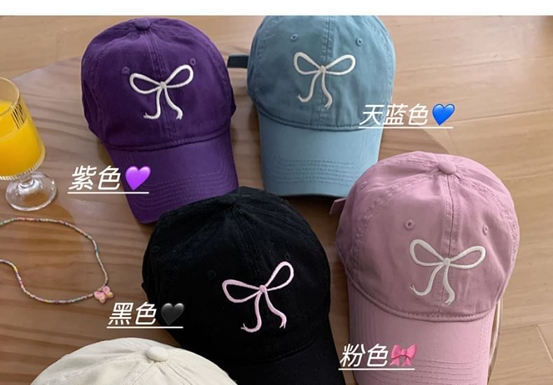 Cap Embroidered Baseball Bow