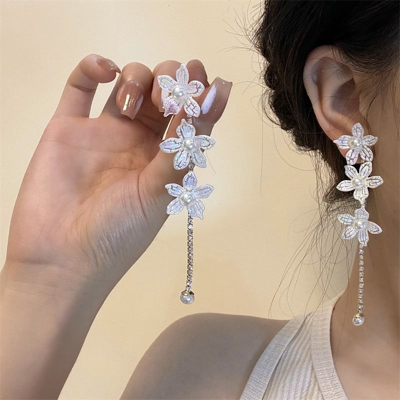 Alloy / Earring Stud Floral Dangle