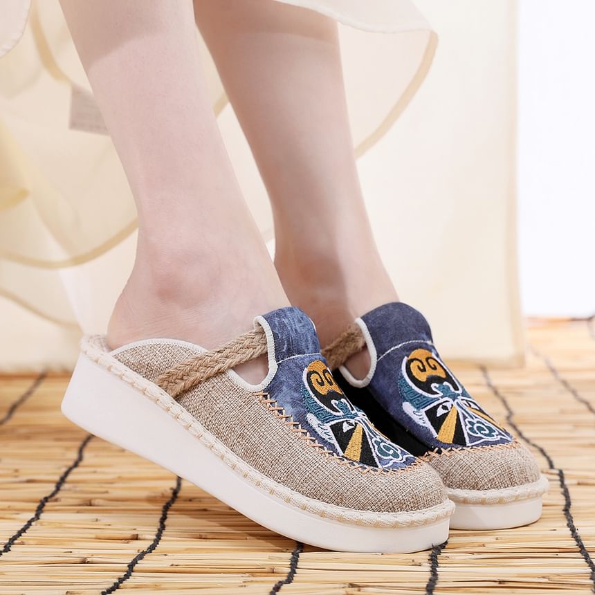 Lace Embroidered Mules