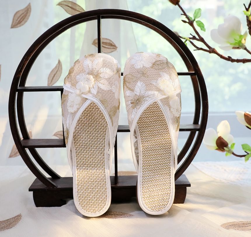 Lace Floral Mules