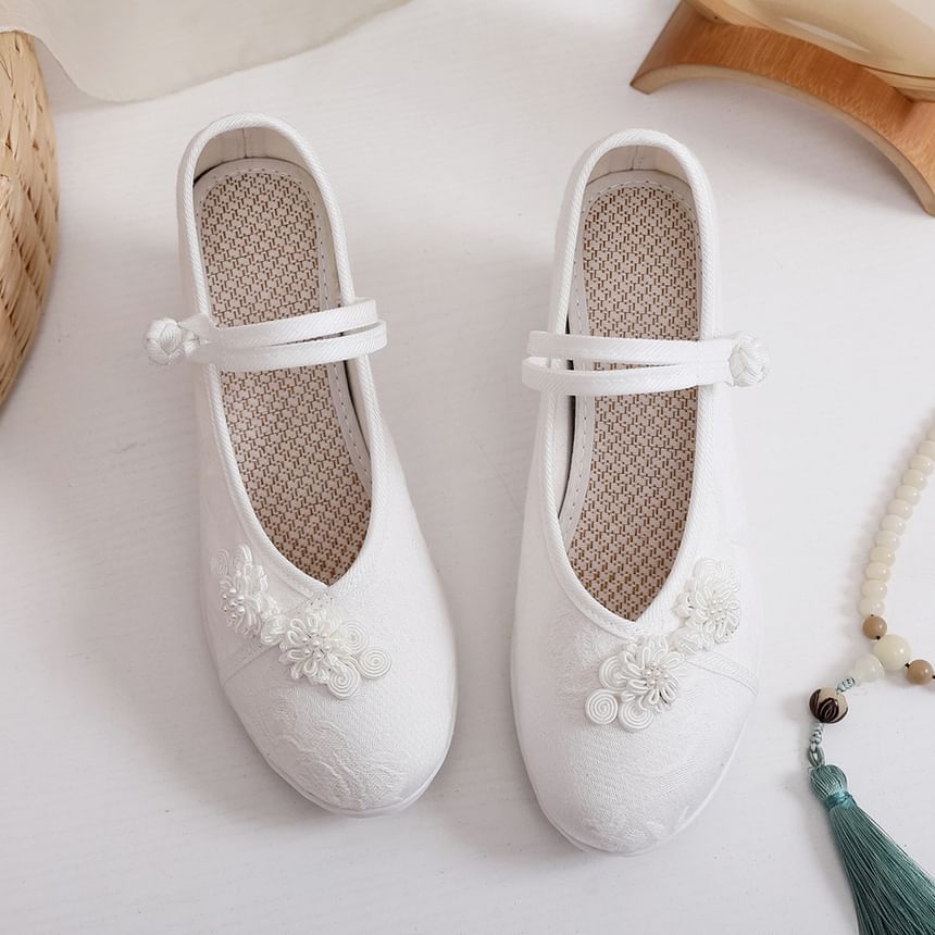 Floral Hidden-Wedge Textile Sandals