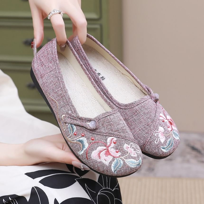 Textile Embroidered Flats