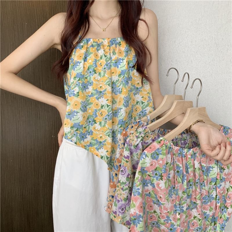 Halter Top Print Floral