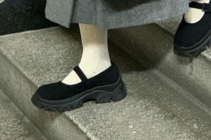 Sample Textile Platform Mary Jane Shoes