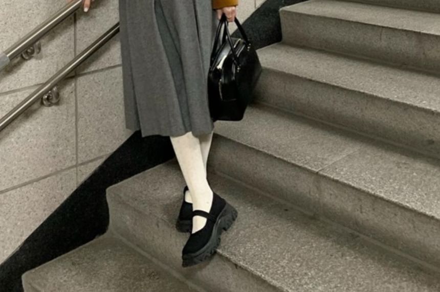 Sample Textile Platform Mary Jane Shoes
