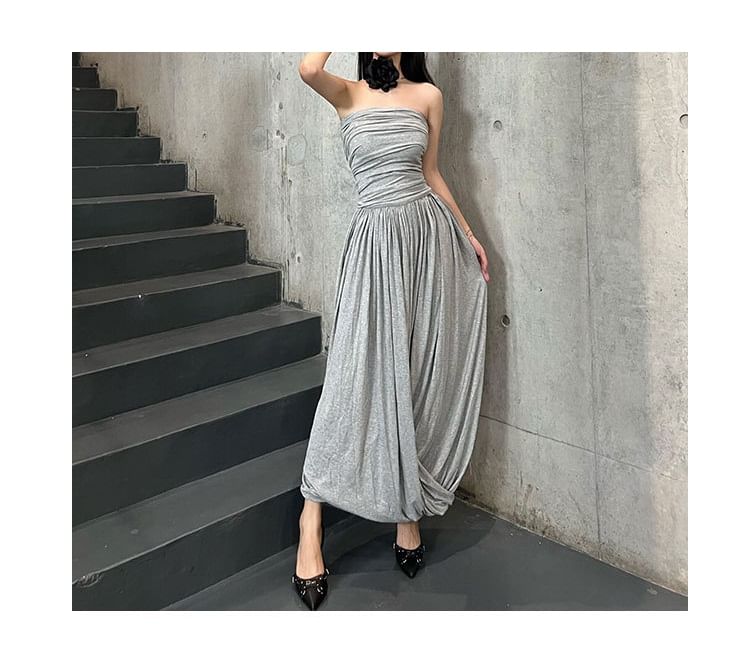 Dress Maxi Ruched Tube A-Line