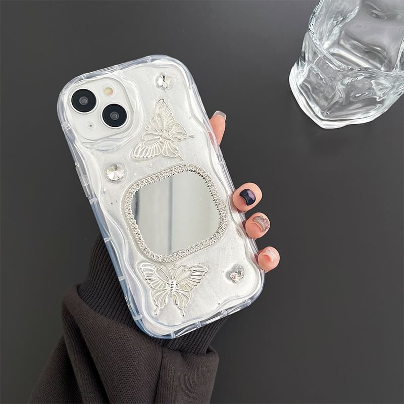 Case Phone Mirrored Floral Bow /