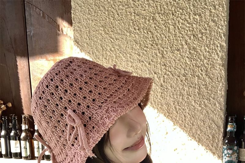 Bucket Knit Hat Bow