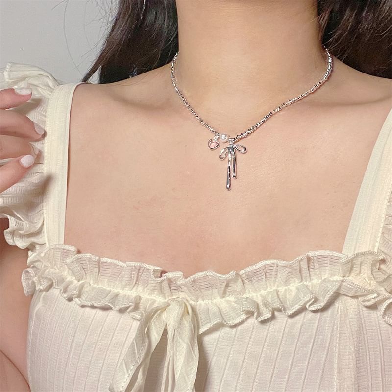 Necklace Bow Beaded