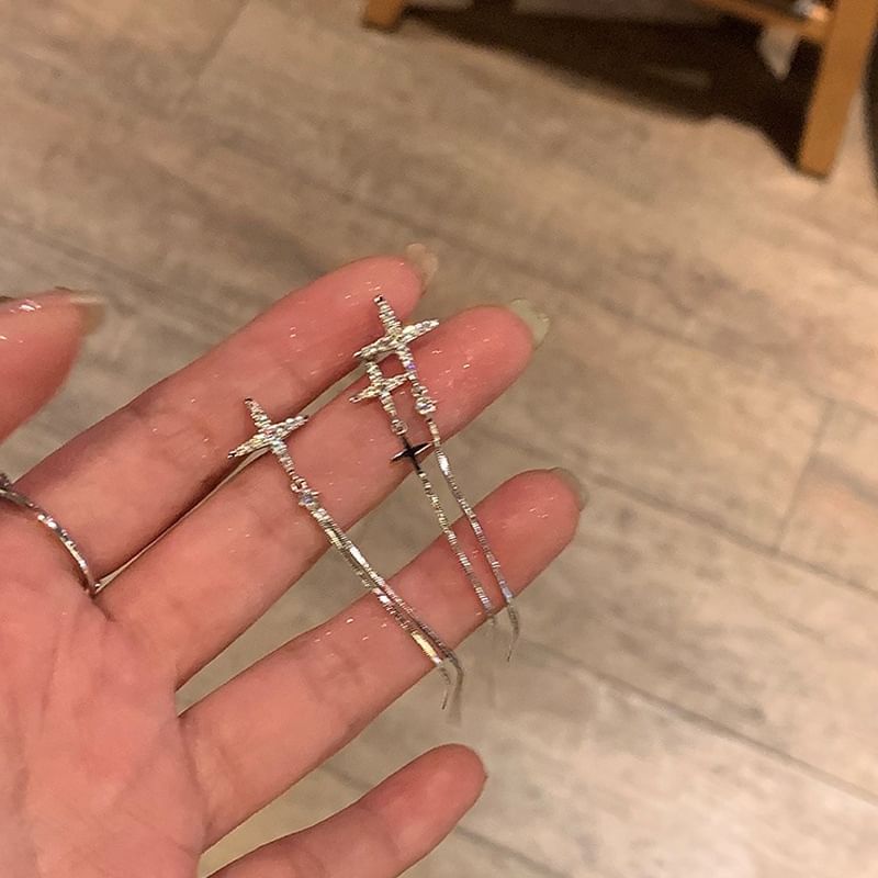Earring Rhinestone Star Drop