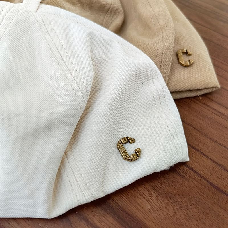 Hat Beret Metal Lettering