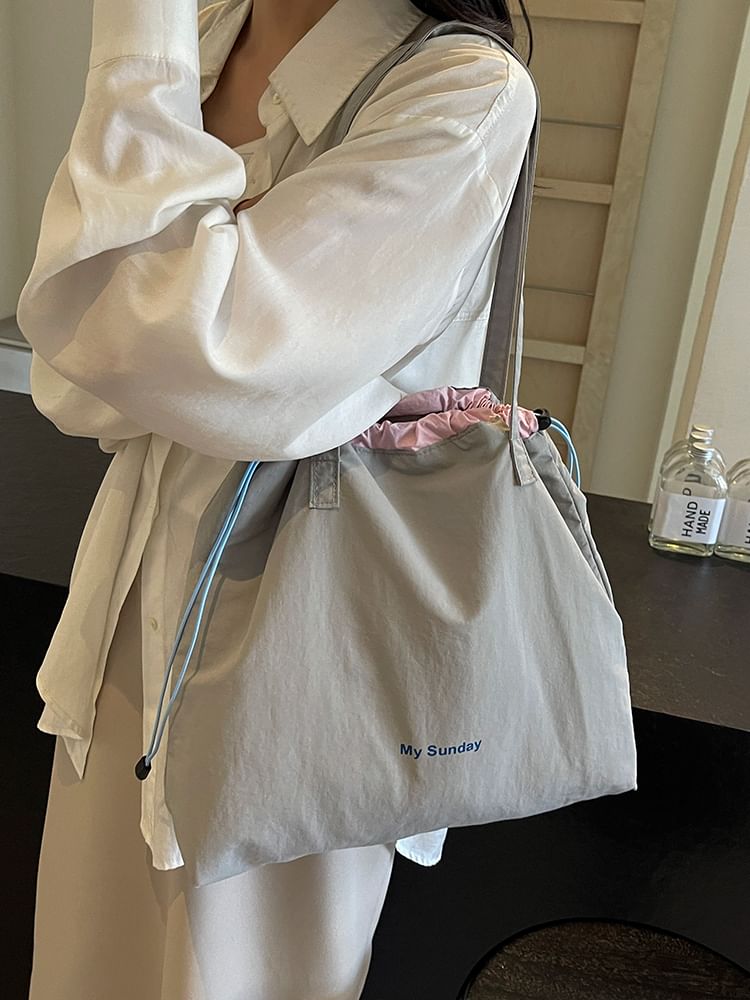 Lettering Canvas Bag Tote