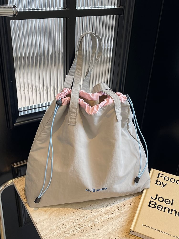 Lettering Canvas Bag Tote