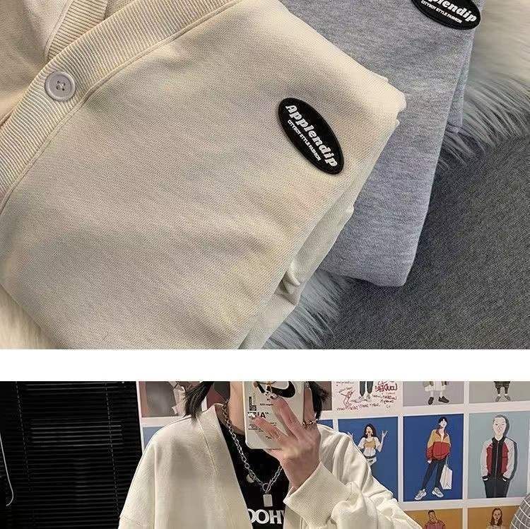 V-Neck Jacket Plain Button
