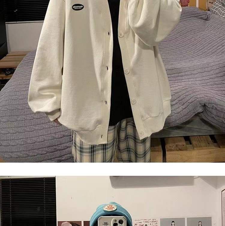 V-Neck Jacket Plain Button