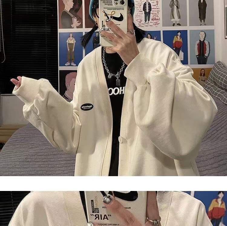 V-Neck Jacket Plain Button