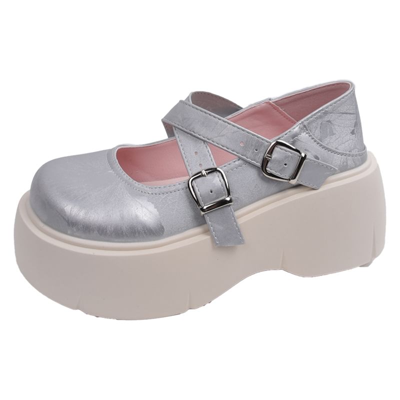 Mary Platform Jane Shoes Strap Cross