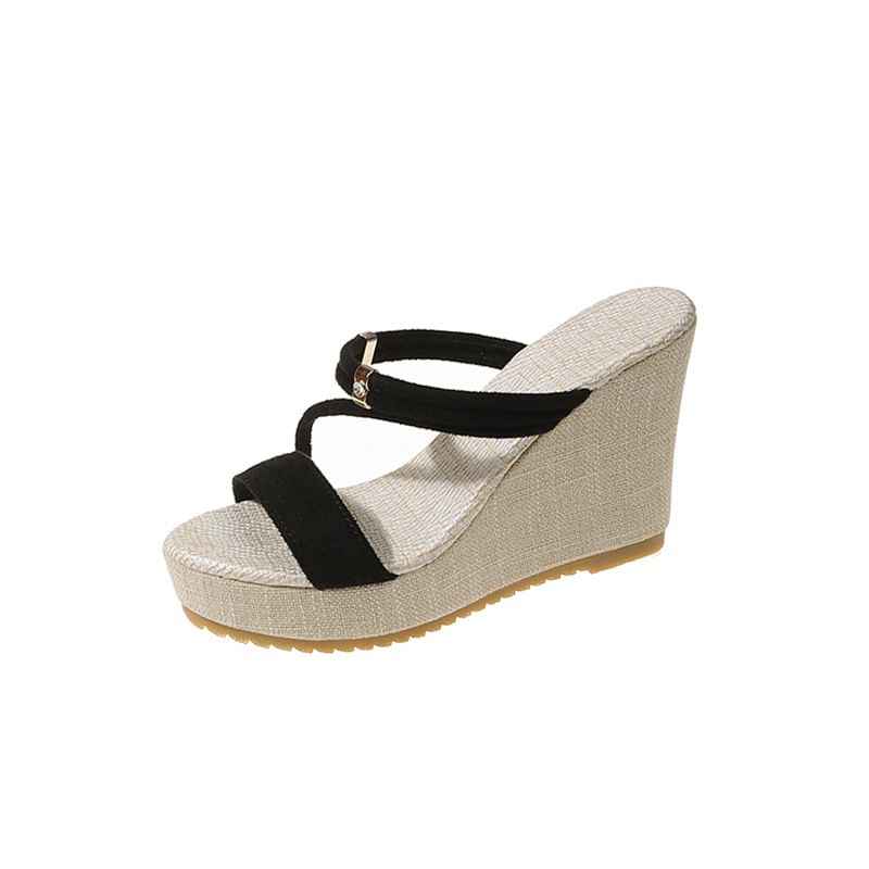 Platform Slide Wedge Sandals Strappy
