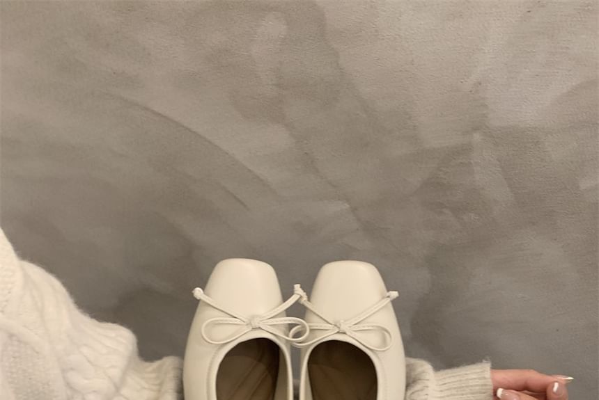 Square Toe Bow Flats