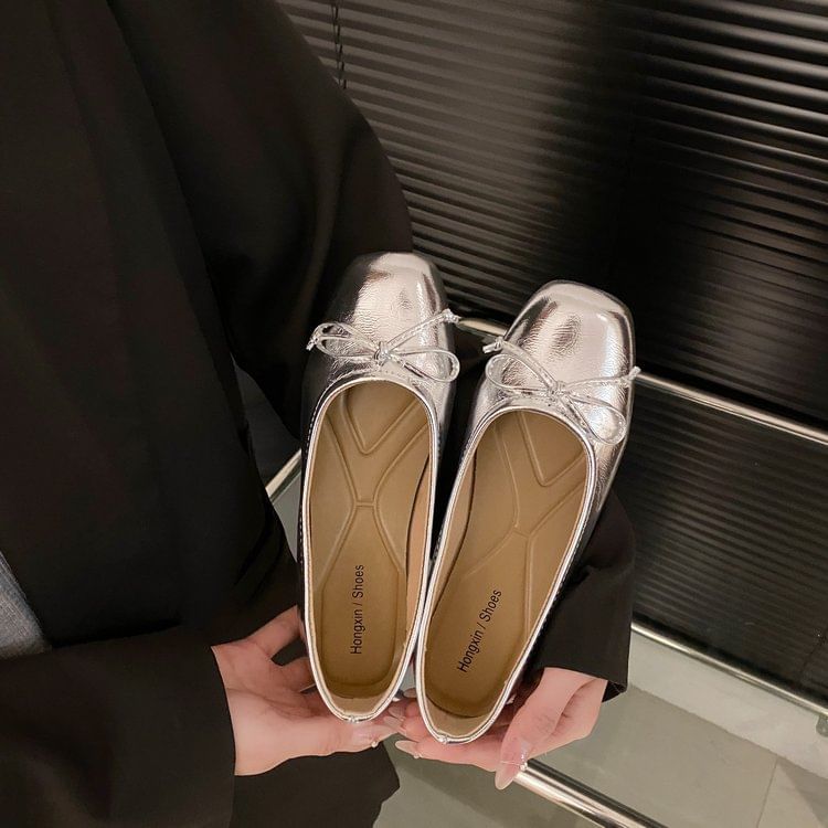 Square Toe Bow Flats