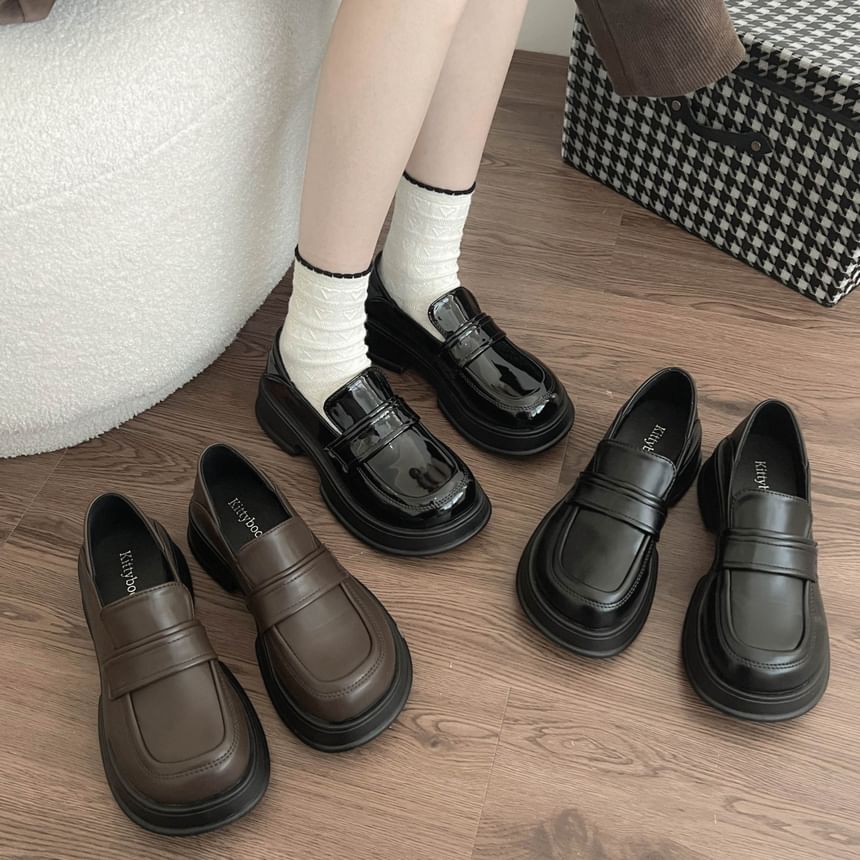 Heel Loafers Platform Chunky