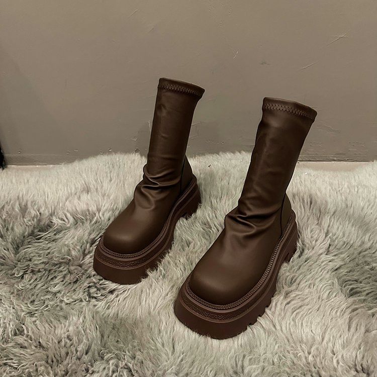 Boots Platform Sock Plain Short