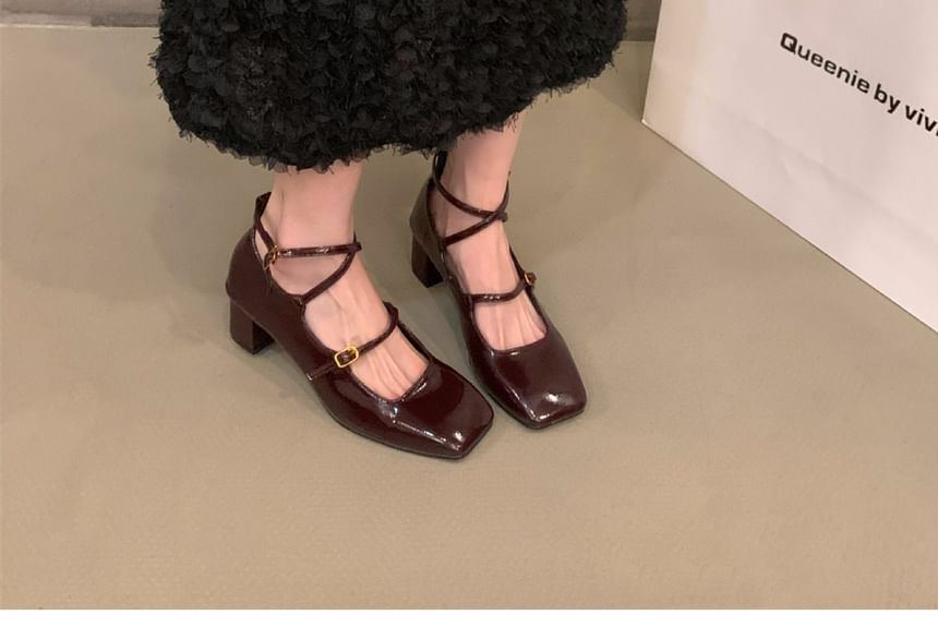 Sample Chunky Heel Square-Toe Mary Jane Shoes