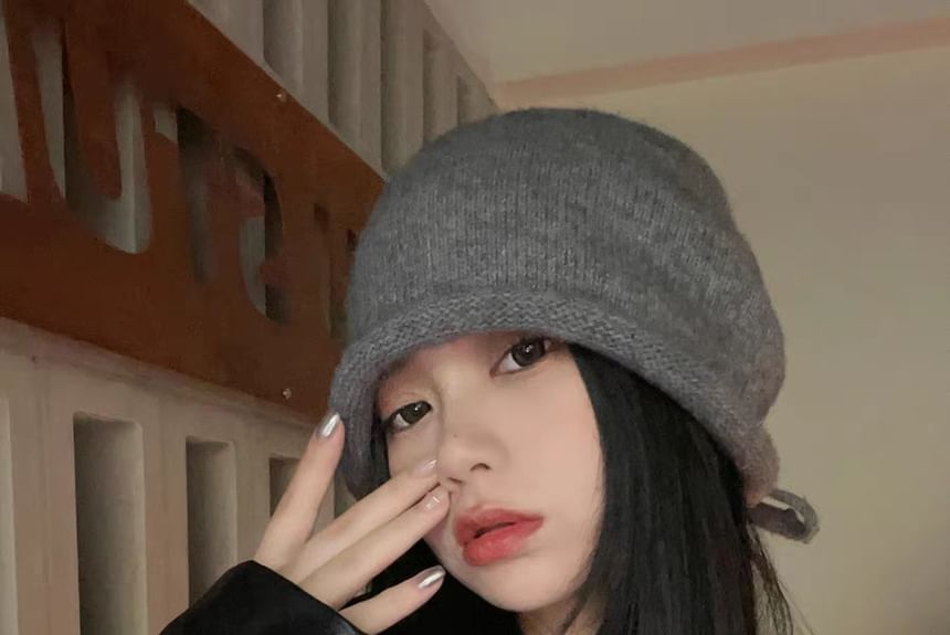 Bowknot Beanie Plain