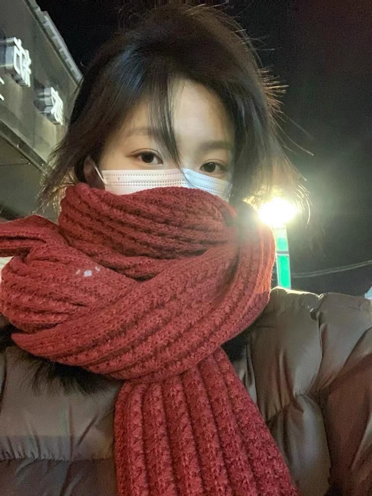 Knit Plain Cable Scarf