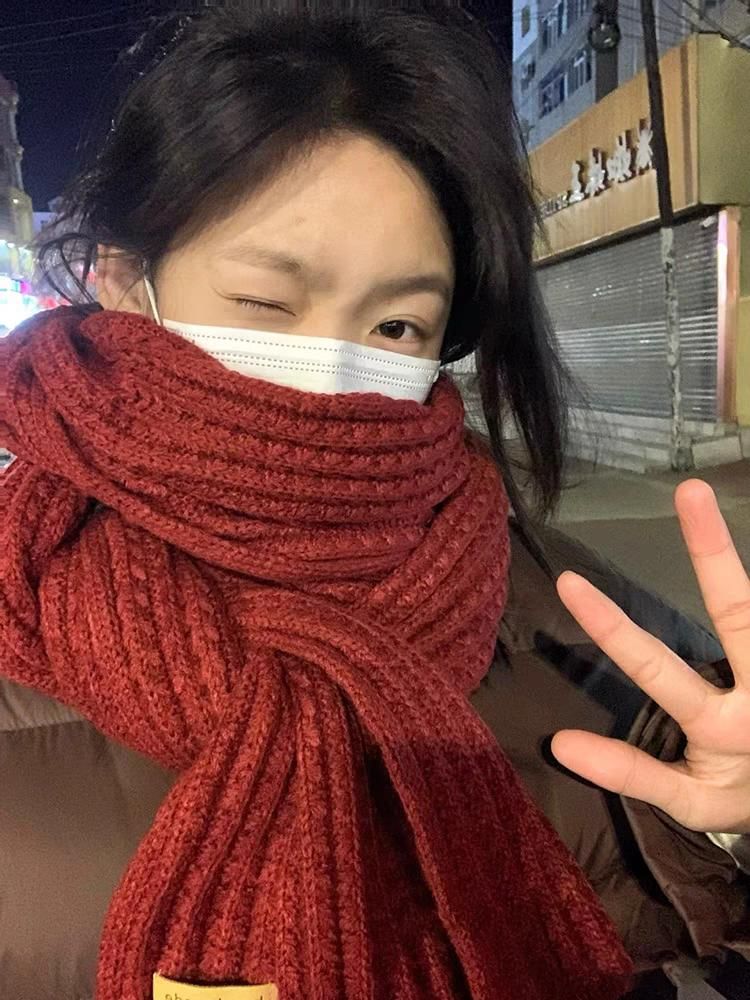 Knit Plain Cable Scarf