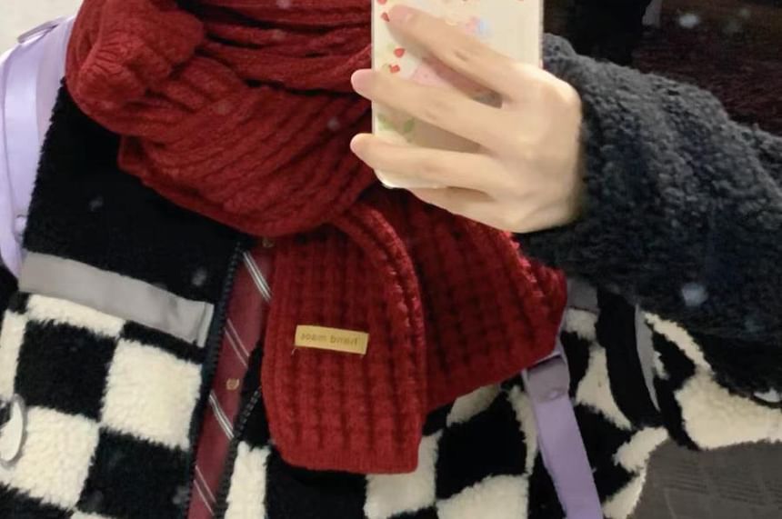 Knit Plain Cable Scarf