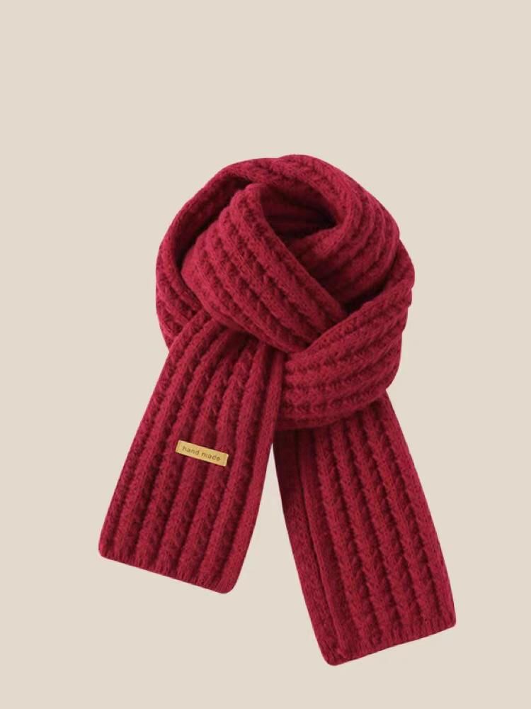 Knit Plain Cable Scarf