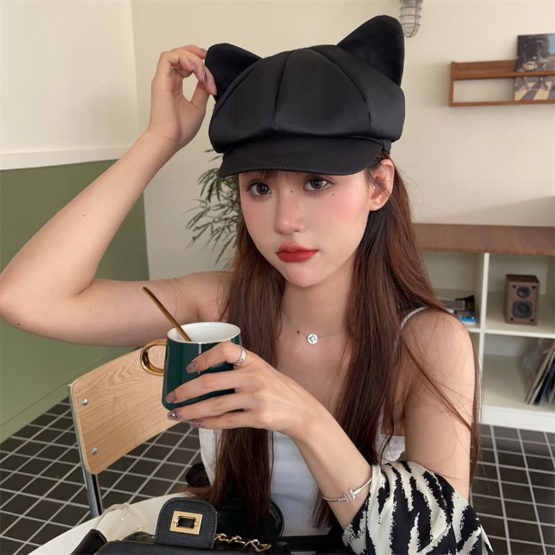 Cat Newsboy Cap Ear