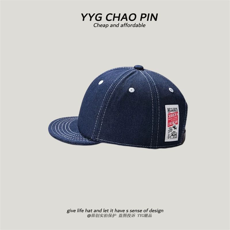 Baseball Denim Applique Cap