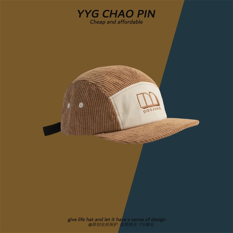 Corduroy Cap Embroidered Letter Baseball