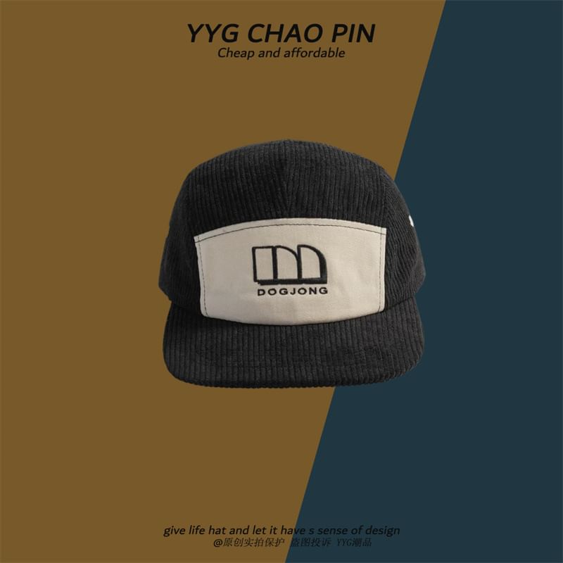 Corduroy Cap Embroidered Letter Baseball
