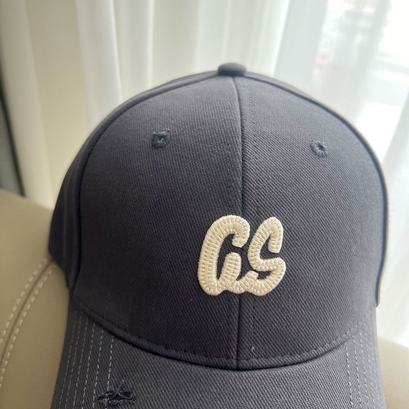 Cap Lettering Distressed Baseball Embroidered