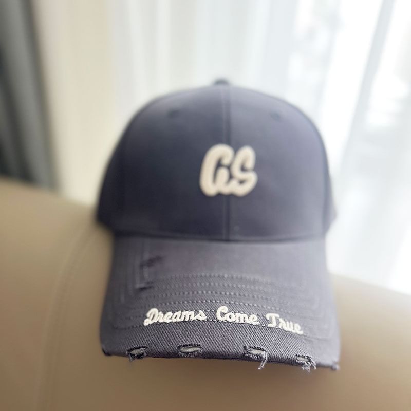 Cap Lettering Distressed Baseball Embroidered