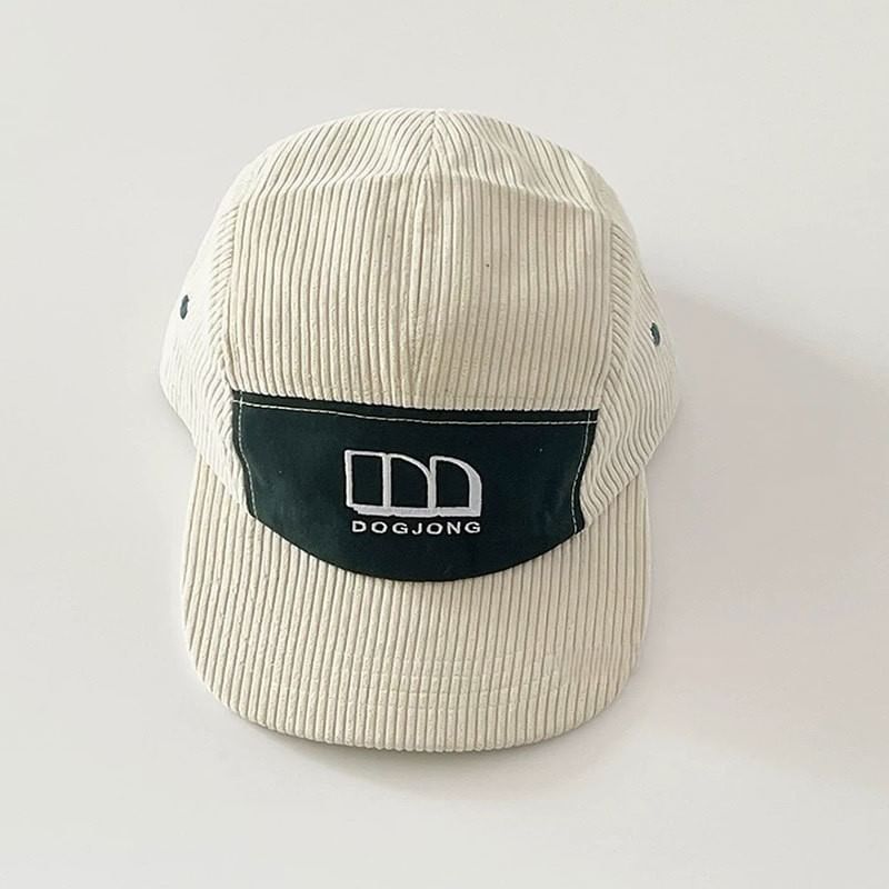 Panel Baseball Cap Corduroy Lettering Embroidered