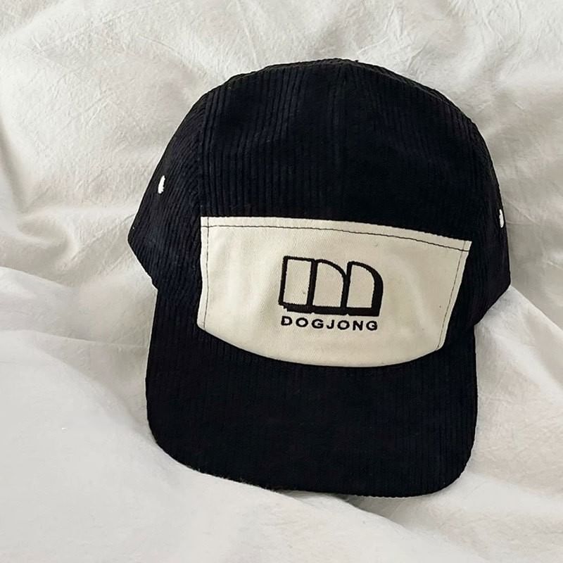 Panel Baseball Cap Corduroy Lettering Embroidered