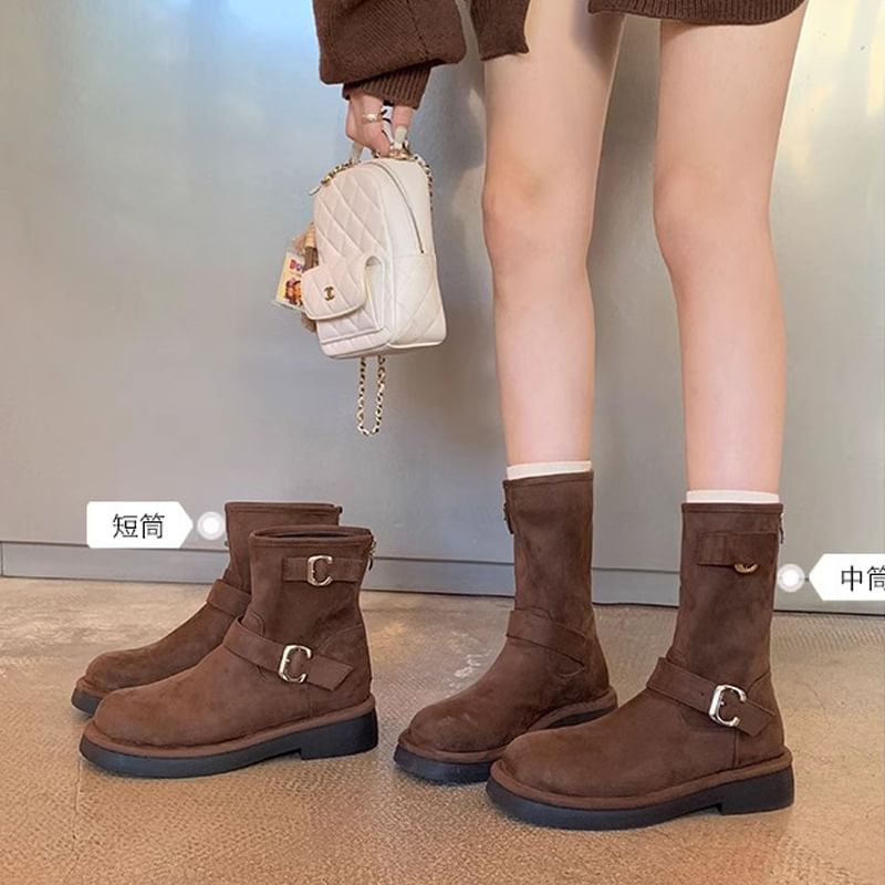 Designs) Boots Faux Buckled Suede (Various