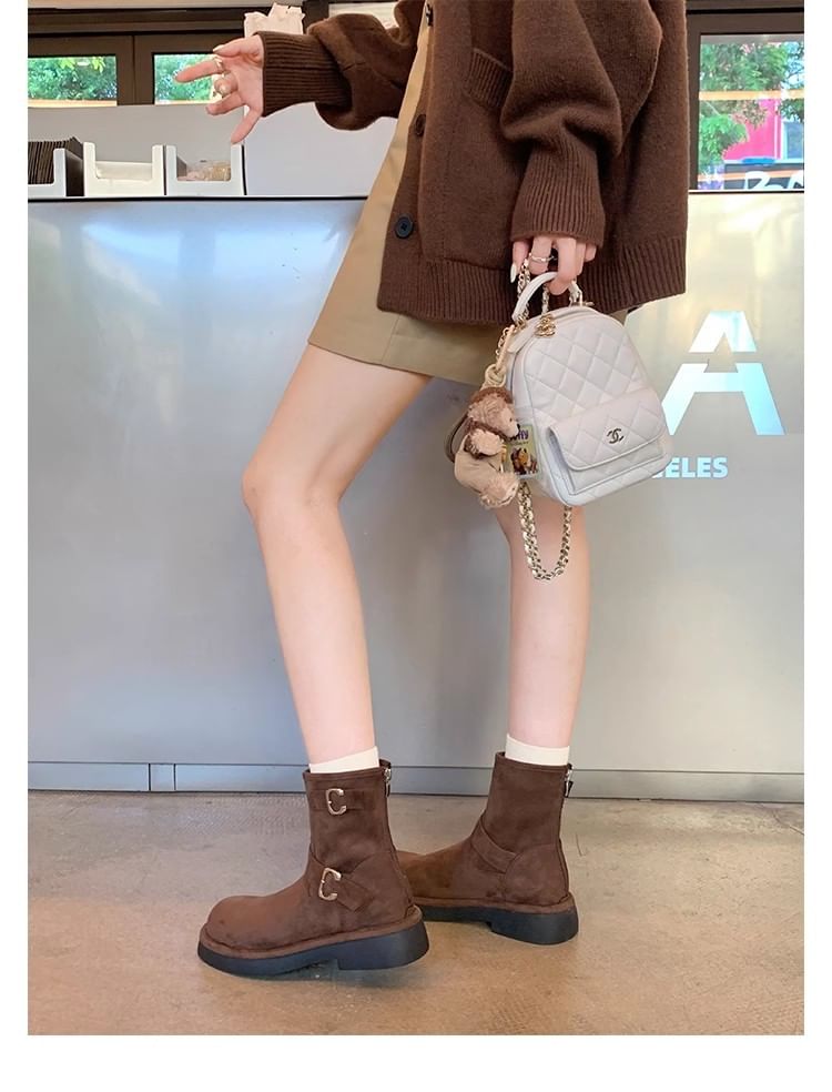 Designs) Boots Faux Buckled Suede (Various