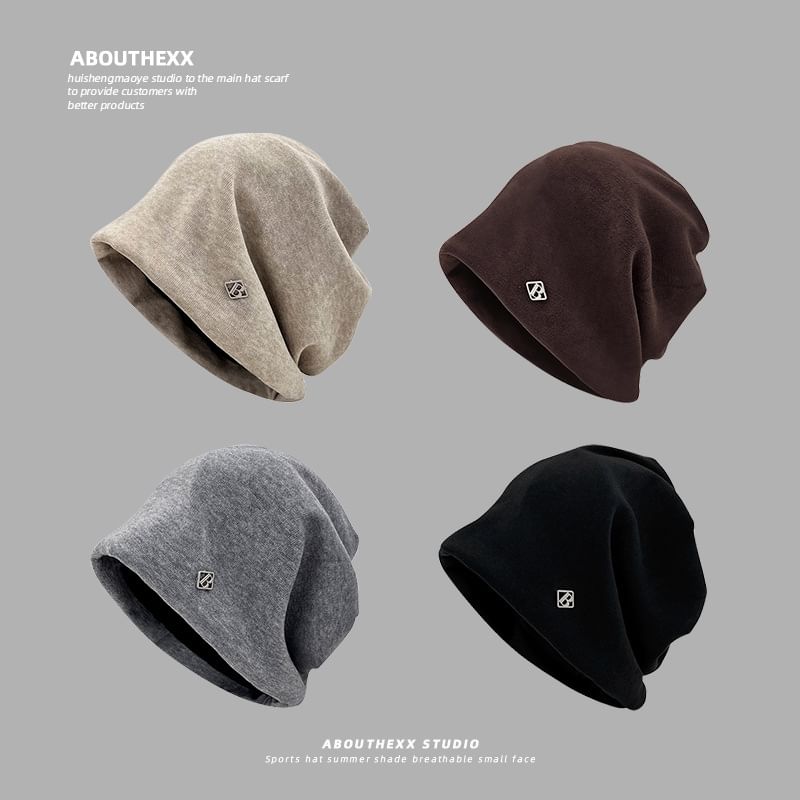 Letter B Plate Slouchy Metal Beanie
