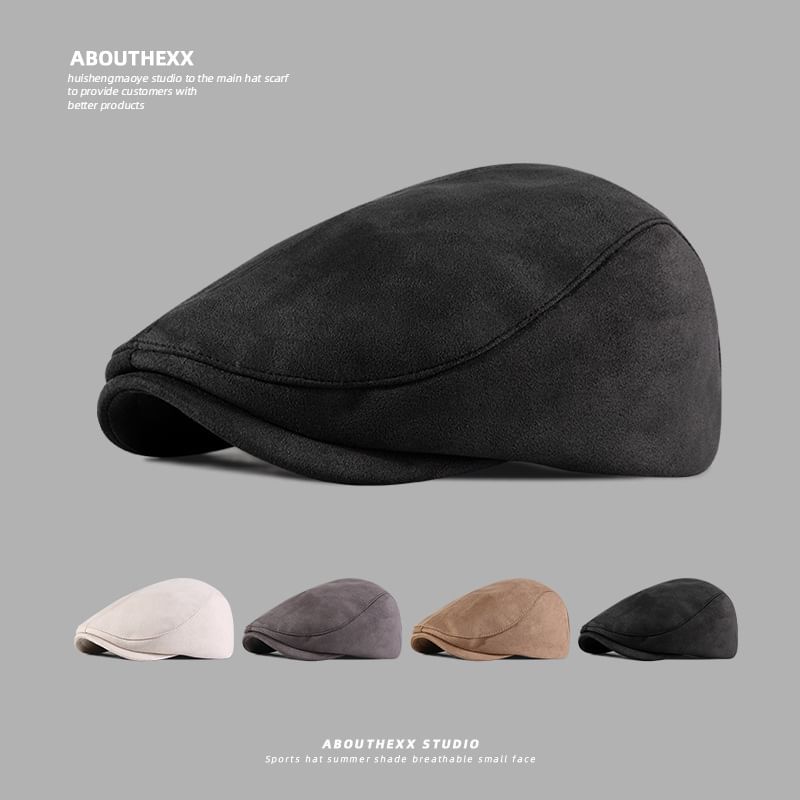 Flat Faux Suede Cap